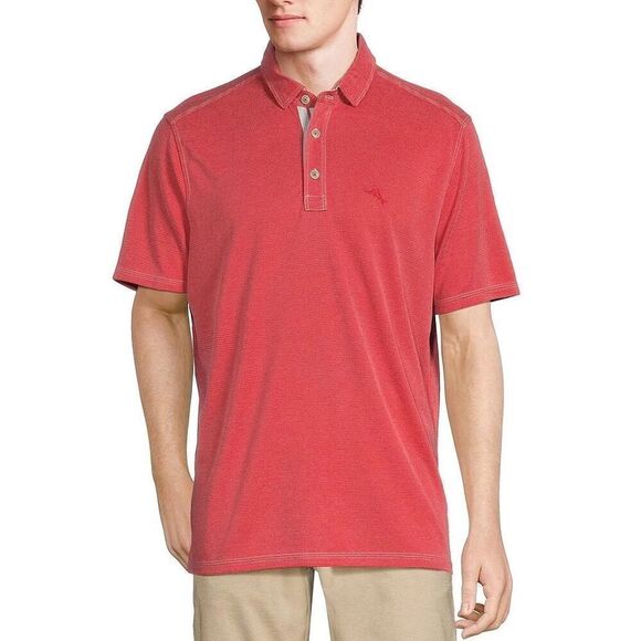 Tommy Bahama Men’s Size Medium Polo Shirt Red Short Sleeve Casual Golf Top - Picture 1 of 8